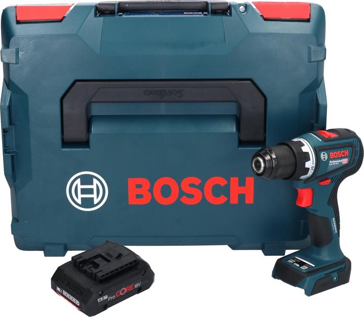 1x Bosch GSR 18V-90 C Professional accuboormachine, 1x Bosch GBA 18 V 4,0 Ah ProCORE oplaadbare accu, 1x Bosch L-Boxx 136
