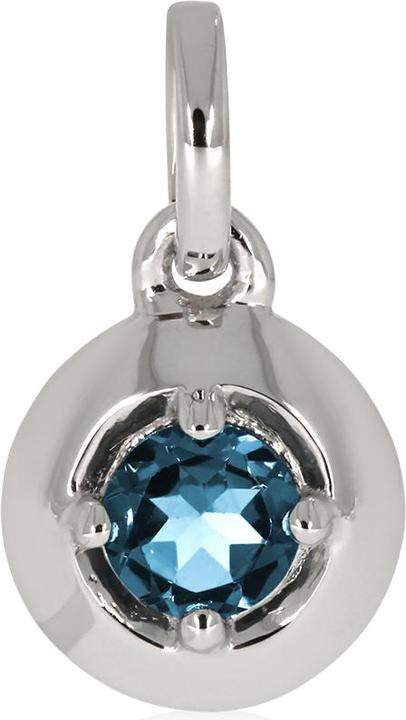Immagine prodotto Xen Ciondolo con Topazio Blu di Londra da 5 mm circa 0,55 ct. placcato in rodio (Argento 925)