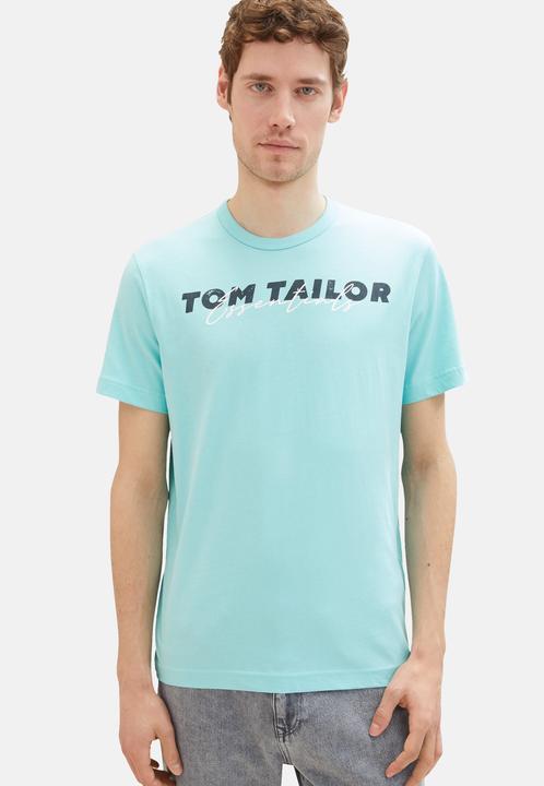 Produktbild Tom Tailor T-Shirt Kurzarmshirt mit Front-Logo-Print (L)