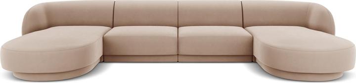 Actual product image Micadoni Velvet Panoramic Sofa, "Miley", 5 Seats, 330x156x70Made in Europe (Sofa landscape)