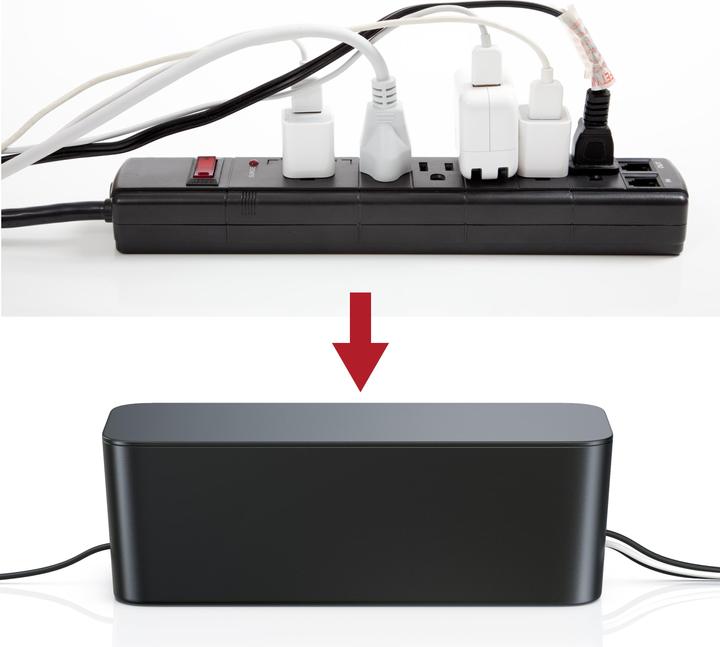 Produktbild Bearware 2x Kabelbox, Kabelkasten mit Gummifüssen, Kabelmanagement, Kabelordner, Ladebox, Kabel Organisator