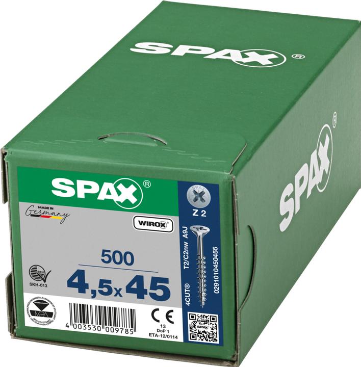 Actual product image Spax Chipboard screws SK PZ2 4,5x45 mm (500 Screws per piece)