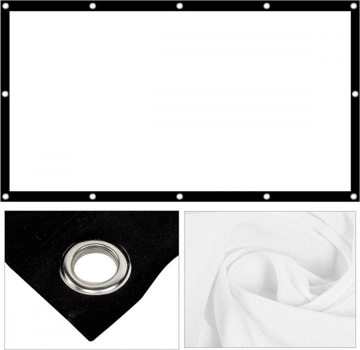 Actual product image Maclean Ekran projekcyjny MC-980 84" 186x100cm obramowanie 25mm 16:9 haczyki do naciągu (84", 16:9)