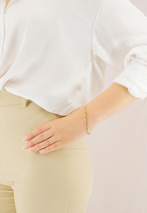 Image du produit Muau Chaîne de 8 (19 cm, 750, Or blanc, Or jaune 18 carats)