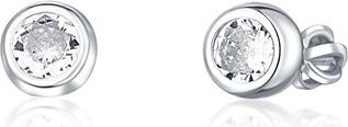 JVD Fine silver stud earrings with zircons SVLE1517XH2BI - Diameter: 0.4 cm