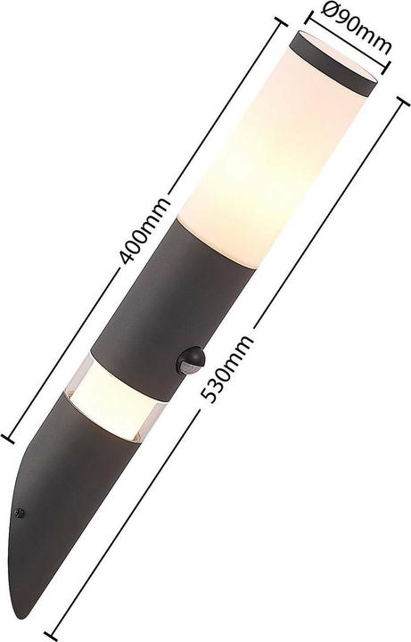 Produktbild Lindby Okari Aussenwandleuchte mit Sensor Fackel (40 lm, E27, IP54)