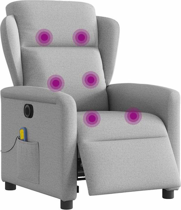 Immagine prodotto VidaXL Poltrona massaggiante con ausilio per la risalita Tessuto Taupe