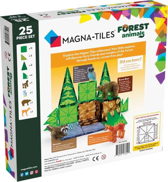 Image du produit Magna-Tiles Set d'animaux de la forêt (25 pièces)