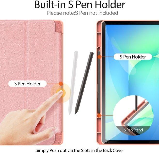Actual product image Samsung Galaxy Tab S10 FE Plus - Ducis Domo Series, aufstellbares Flip-Etui, Pink (Samsung Galaxy Tab S10 FE+)