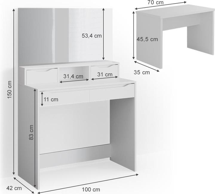 Produktbild Vicco Ruben mit Hocker (100 x 42 x 150 cm)