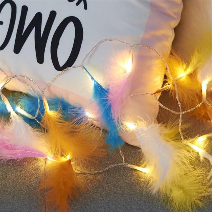 Actual product image Cover-Discount LED fairy lights with feathers (3 m)