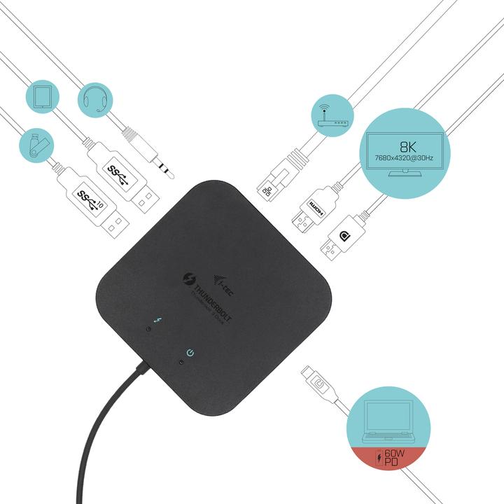 Produktbild i-tec Tb3traveldockpd (Thunderbolt, 1 Ports)