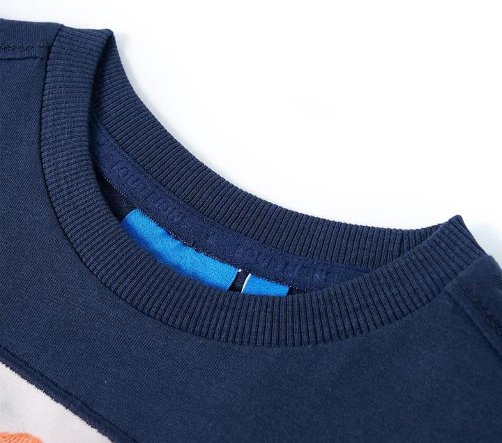Immagine prodotto VidaXL Camicia da bambino a maniche lunghe blu navy melange 128,Materiale: 100 (128)