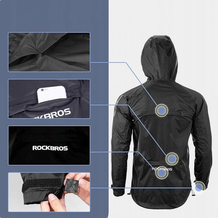 Produktbild Rockbros YPY013BK4XL Rain Jacket Breathable Windproof XXXXL - Black (4XL)