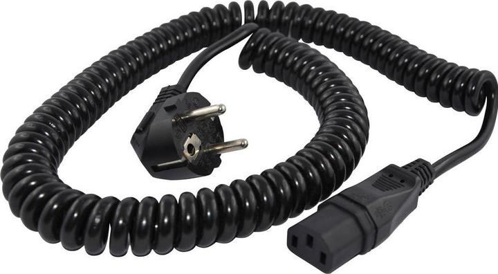 HAWA R6502 Kaltgeräte Anschlusskabel Schwarz 1.6 m Spiralkabel (1.60 m)