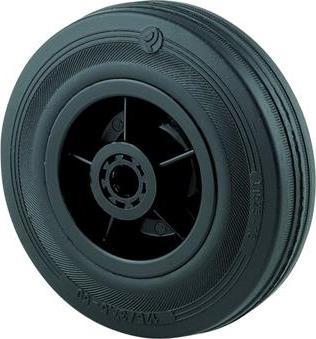 Tente Tr.hjul 125mm rubber w/pl.faelg 100kg PRR