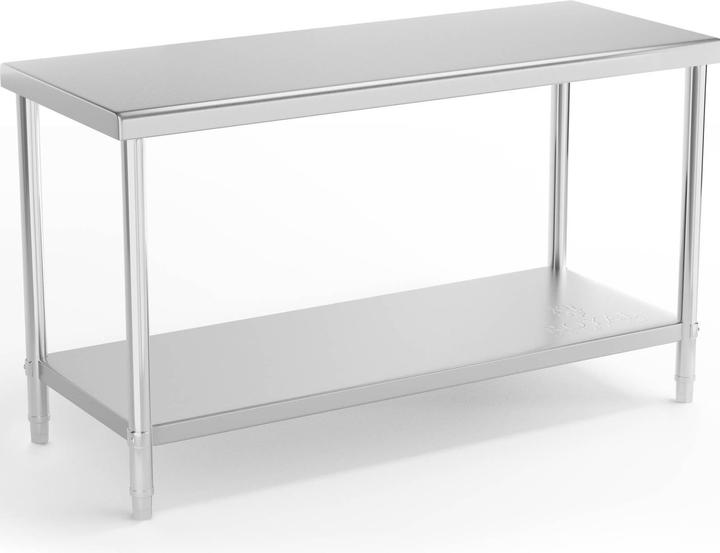 Produktbild Royal Catering Arbeitstisch Edelstahl Edelstahltisch Küchentisch Gastro Tisch 150x60 cm 230 kg