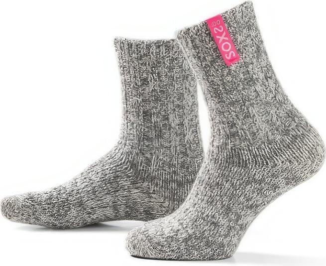 Soxs Graue Wolle Damensocken Bubblegum, Wadensocke