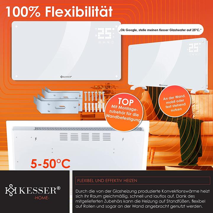 Produktbild Kesser Glaskonvektor, 2500W