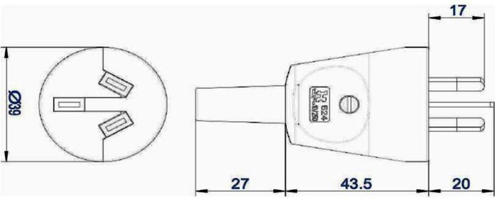 Produktbild Bachmann safety plug Australia 10A/250V black