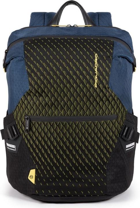 Actual product image Piquadro Laptop Backpack with iPad Compartment and Anti-Theft Blue/Yellow (25.50 l)