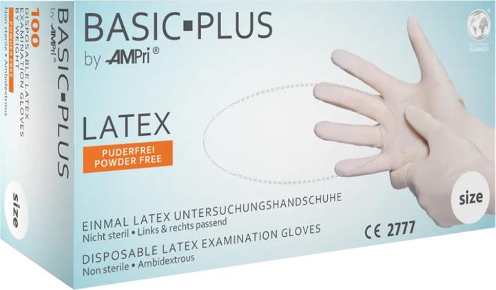 Actual product image Ampri Disposable gloves Basic Plus size XS light beige latex (XS)