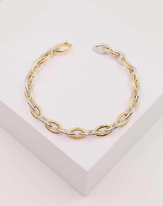 Image du produit Muau Navette (20 cm, 750, Or blanc, Or jaune 18 carats)