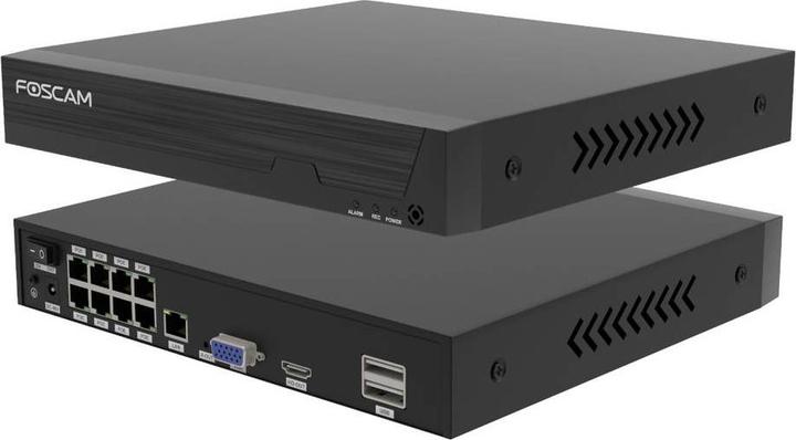 Produktbild Foscam FN9108E B4 2T (schwarz, 8 Kanal Netzwerk-Videorekorder FN9108E, 4x V5EP Überwachungskamera) (3840 x 2160 Pixels)