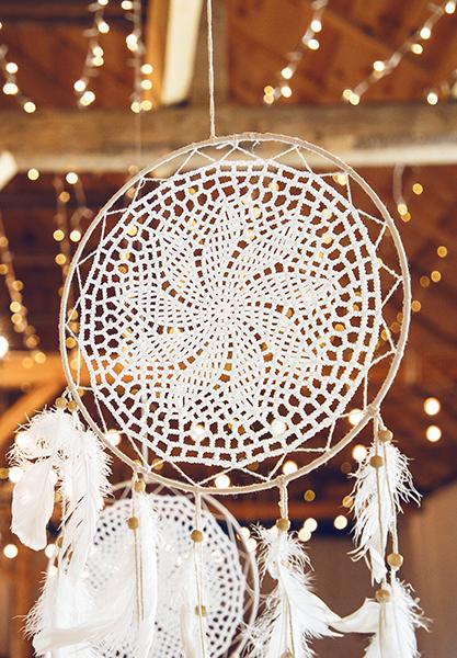 Produktbild Partydeco Girlande Traumfänger mit Federn 30 x 94 cm, Weiss