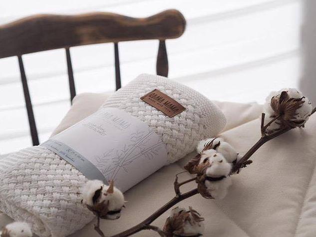 Produktbild Qbana Mama Bambus Häkeldecke Creme (90 x 75 cm)