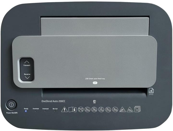 Produktbild HP Pro Shredder Auto 200CC Aktenvernichter mit Partikelschnitt P-4, 4 x 20 mm, bis 200 Blatt, schwar (Partikelschnitt)