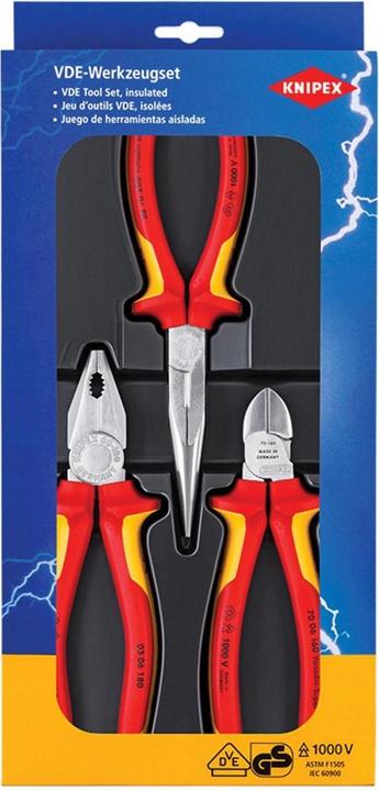 Produktbild Knipex 00 20 12 Elektro Vde Zangensatz 3 Teile