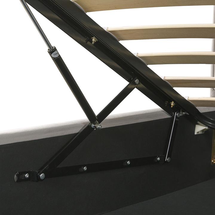Actual product image Beliani Upholstered bed in grey velvet fabric with folding bed base 180 x 200 cm SEZANNE (180 x 200 cm)
