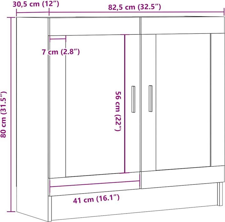 Image du produit VidaXL Bücherschrank Altholz-Optik 82,5x30,5x80 cm Holzwerkstoff (82,5 x 30,5 x 80 cm)