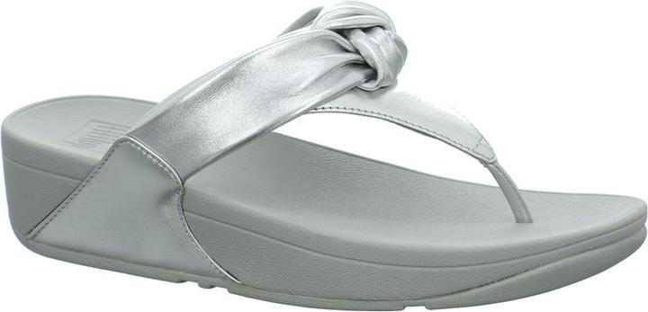 Actual product image Fitflop Lulu Padded Knot Metallic Leather Toe Post Sandal (39)