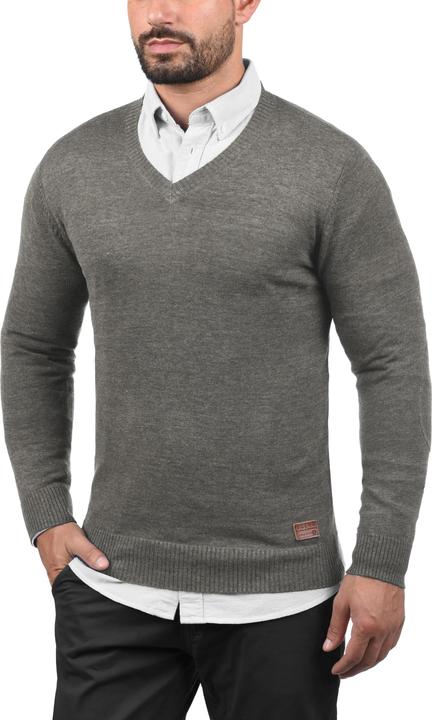 Actual product image Blend Lasse Men's Jumper Knit Pullover With V-Neck Flecked (XXL)