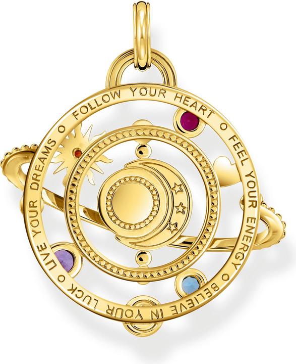 Produktbild Thomas Sabo Anhänger mit Planetenring und bunten Steinen vergoldet (925er Silber, Emaille)