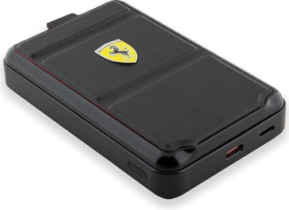 Produktbild Ferrari Powerbank Bezprzewodowy 15W FEPB10MSPLEK 10000 mAh z funkcją standu czarny/black Metal Logo (10000 mAh, 15 W)