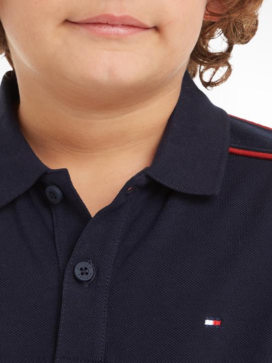 Actual product image Tommy Hilfiger Kids Monotype Tape Polo - Boys - Blauw - 14 jaar