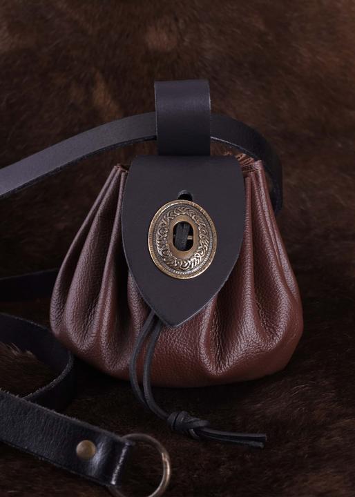 Immagine prodotto Battle Merchant Borsello medievale grande in pelle marrone scuro