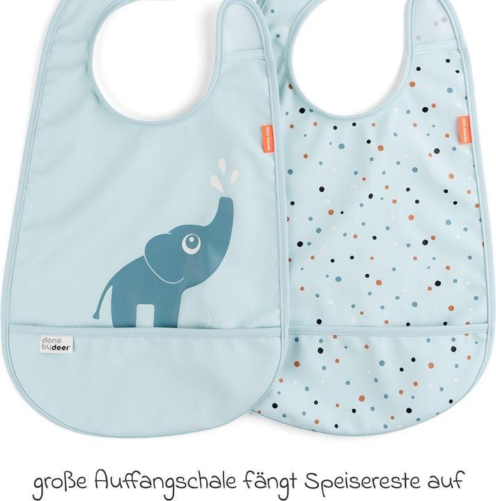 Produktbild Done by Deer Lätzchen mit Klettverschluss 2er Pack Elphee Blau