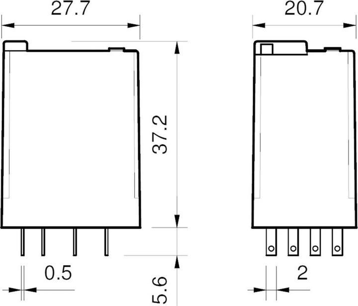 Actual product image Finder 55.34.9.024.0040 Plug-in relay 24 V/DC 7 A 4 CO contact 1 pc.