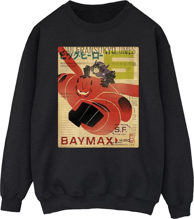Disney Big Hero 6 Baymax Flying Baymax Newspaper Sweatshirt (S)