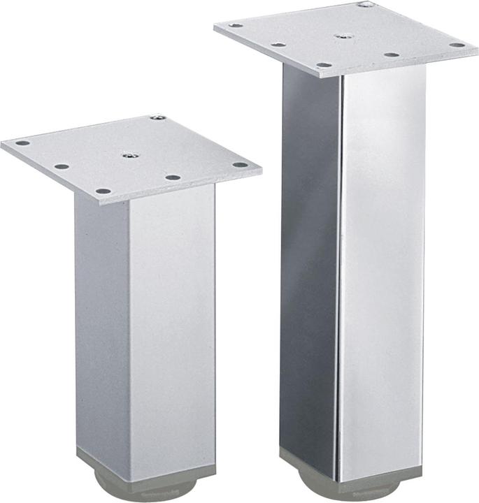 Produktbild Hettich Möbelfuss Lano SQ 46x46 mm alu eloxiert Höhe 200 mm +15 mm Bodenausgleich