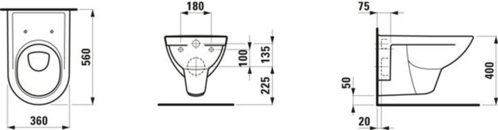 Produktbild Laufen Wand-WC PRO Tiefspüler, 6 l weiss
