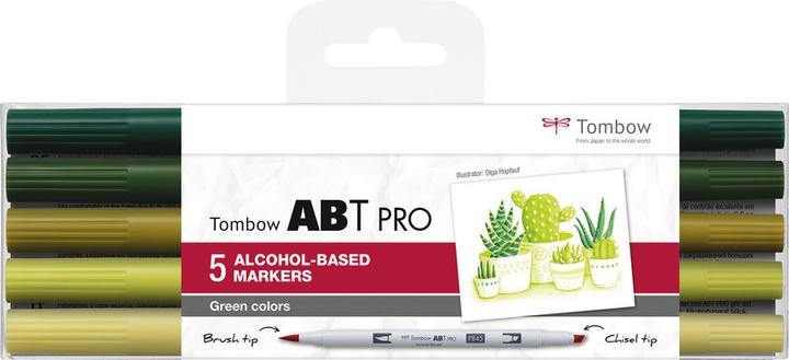 Produktbild Tombow Stifte Green Colors, mit Box, 5er-Set (Hellgrün, Dunkelgrün, Gelb, Grün, 5 x)