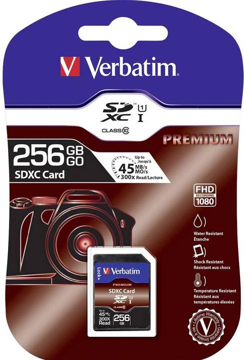 Immagine prodotto Verbatim Premium (256 GB, SDXC, U1, UHS-I)