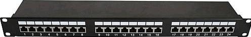 Image du produit Shiverpeaks Panneau de brassage CAT 6A 24 ports RJ45, 1 UH, noir Panneau de brassage entièrement blindé 48,30cm
