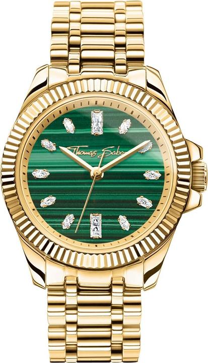 Actual product image Thomas Sabo WA0436 Damenuhr Divine Jewellery Stone goldfarben 33mm 5ATM (Watch with gemstone, Analogue wristwatch, 33 mm)