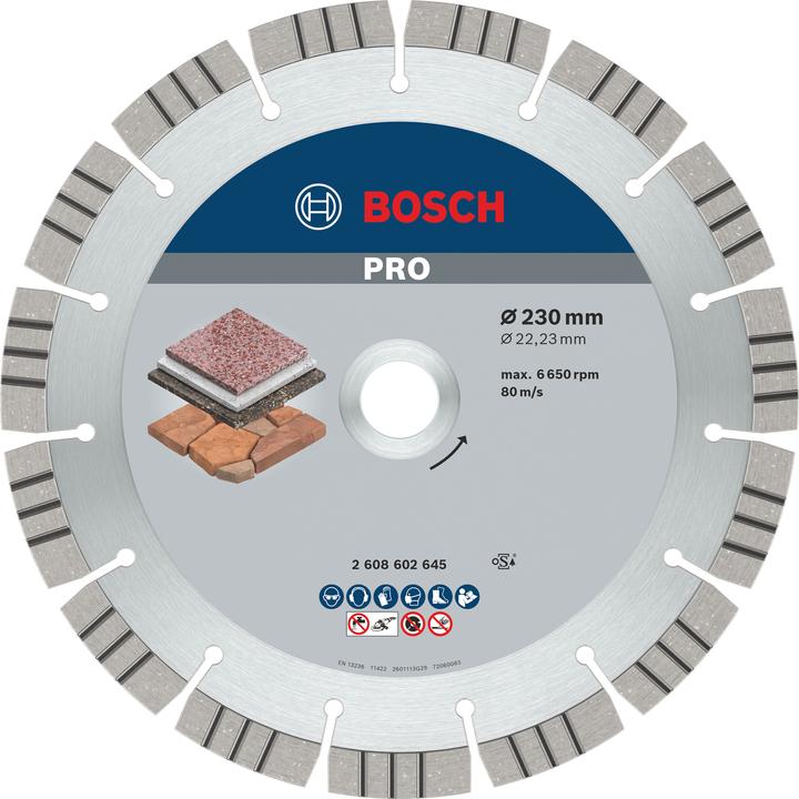 Actual product image Bosch Professional Zubehör PRO Stone diamond cutting disc, 230 x 22.23 mm